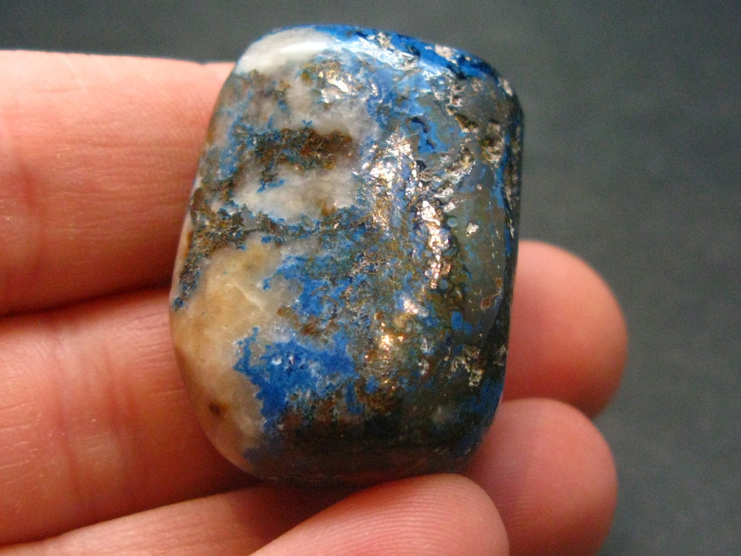 Quantum Quattro Tumbled Malachite Dioptase Shattuckite Chrysocola Stone - 1.2" - 25.10 Grams