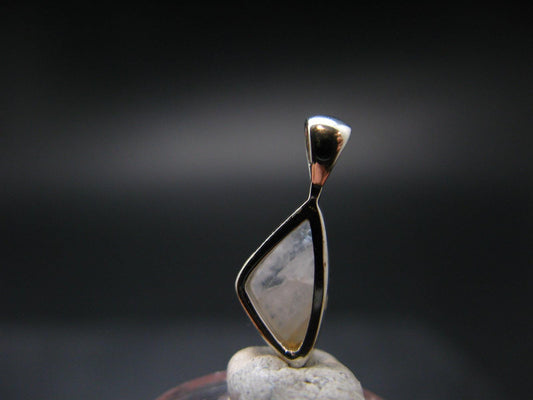 Raw Rare Natrolite Crystal Silver Pendant From Russia - 0.7" - 0.81 Grams