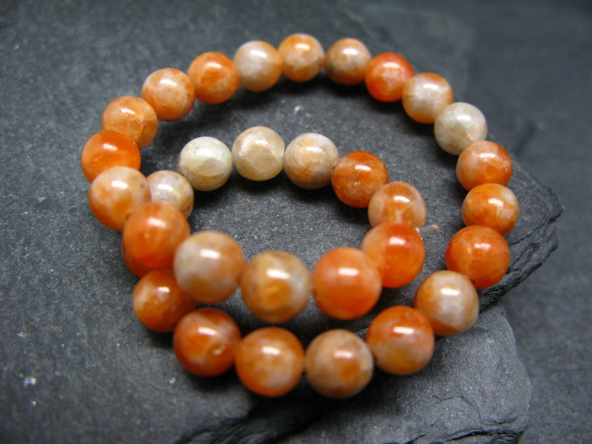 Orange Calcite Genuine Bracelet ~ 7 Inches ~ 6mm Round Beads