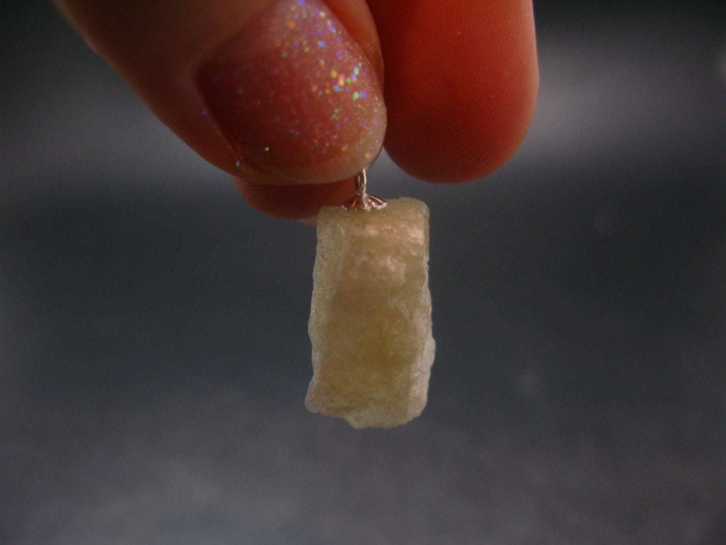 Amblygonite Silver Pendant from Brazil - 1.0" - 3.92 Grams