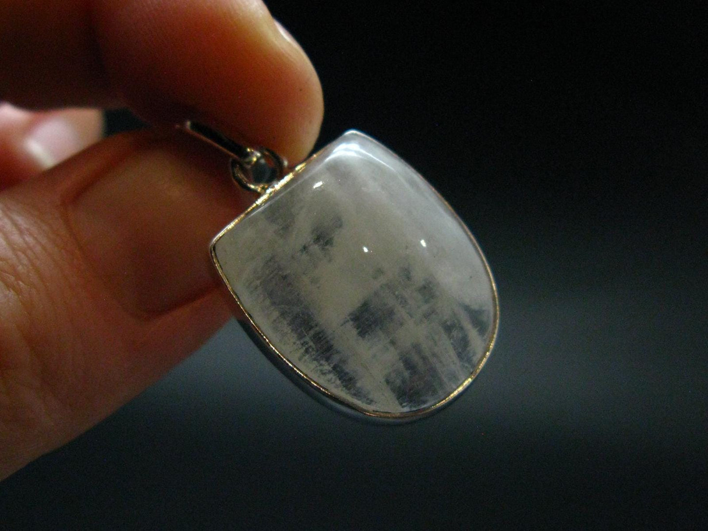 Natural Glow From Inside Moonstone 925 Silver Pendant - 1.2" - 6.12 Grams