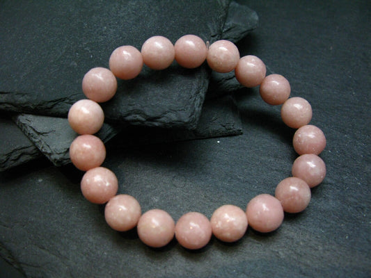 Intense Pink Calcite Genuine Bracelet ~ 7 Inches ~ 10mm Round Beads