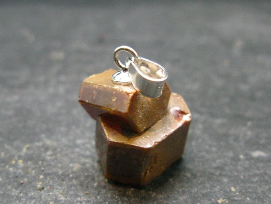 Vanadinite Crystal Silver Pendant From Morocco - 0.7" - 5.92 Grams