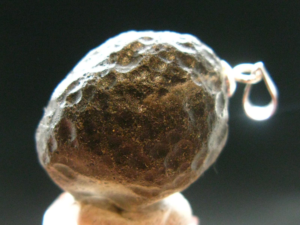 Colombianite Pseudotektite Silver Pendant from Colombia - 6.33 Grams - 1.0"
