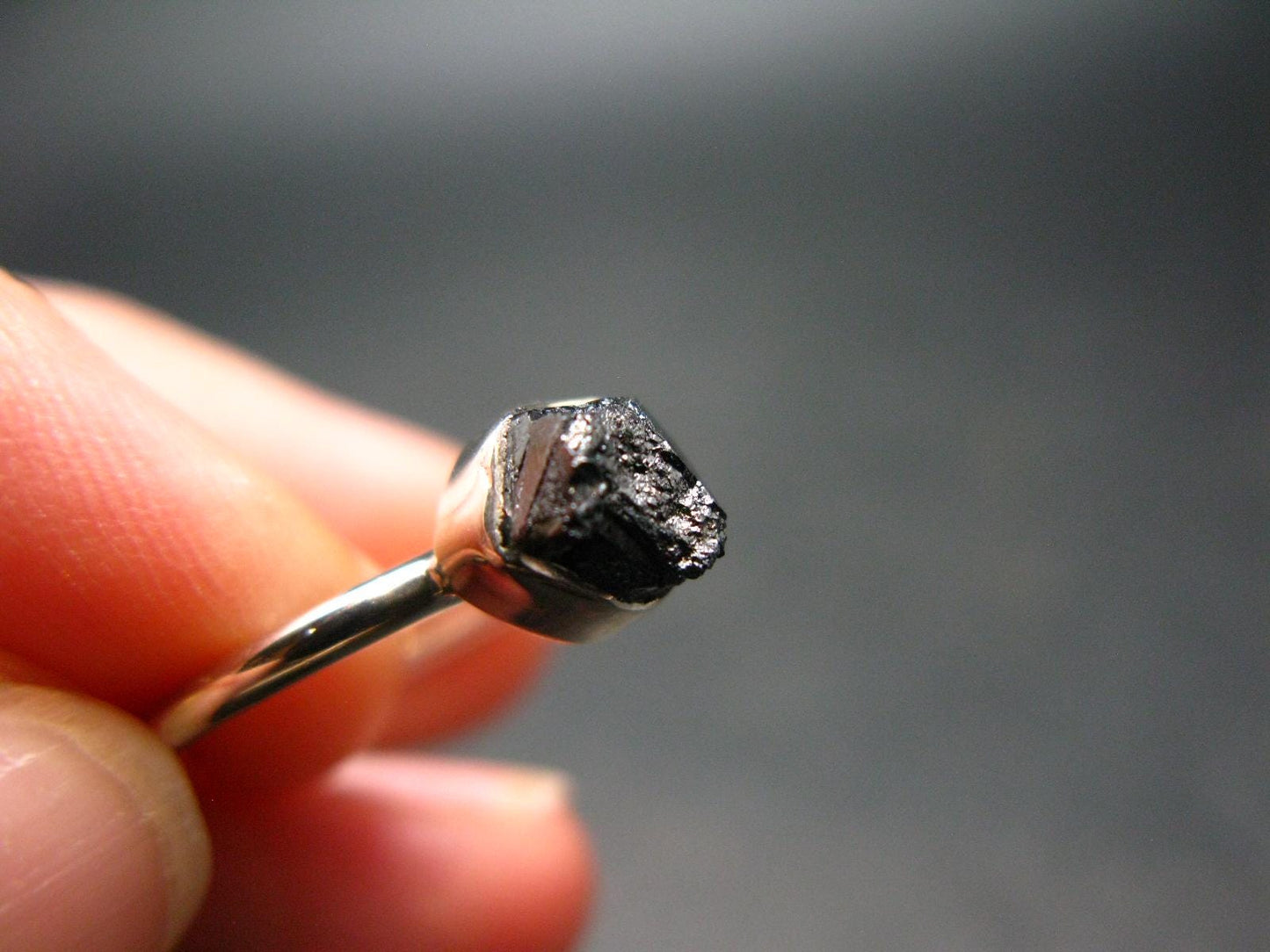 Terminated Brookite Crystal Silver Ring From Arkansas - Size 7 - 2.04 Grams