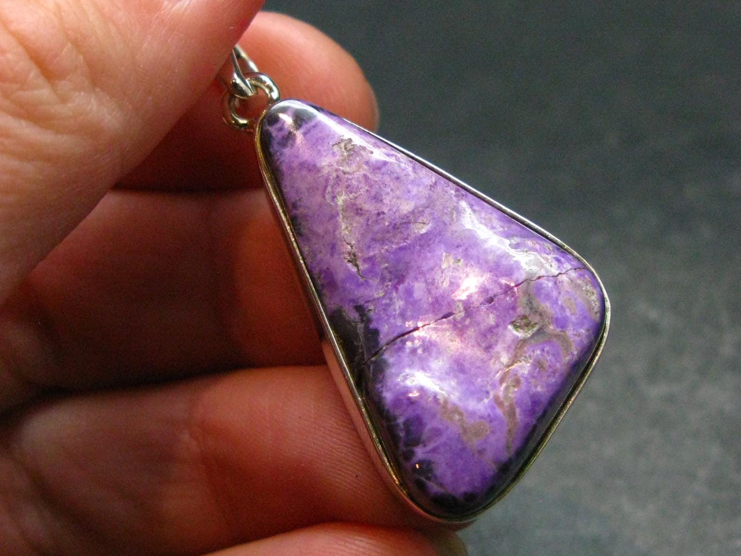 Sugilite Silver Pendant From South Africa - 1.6"