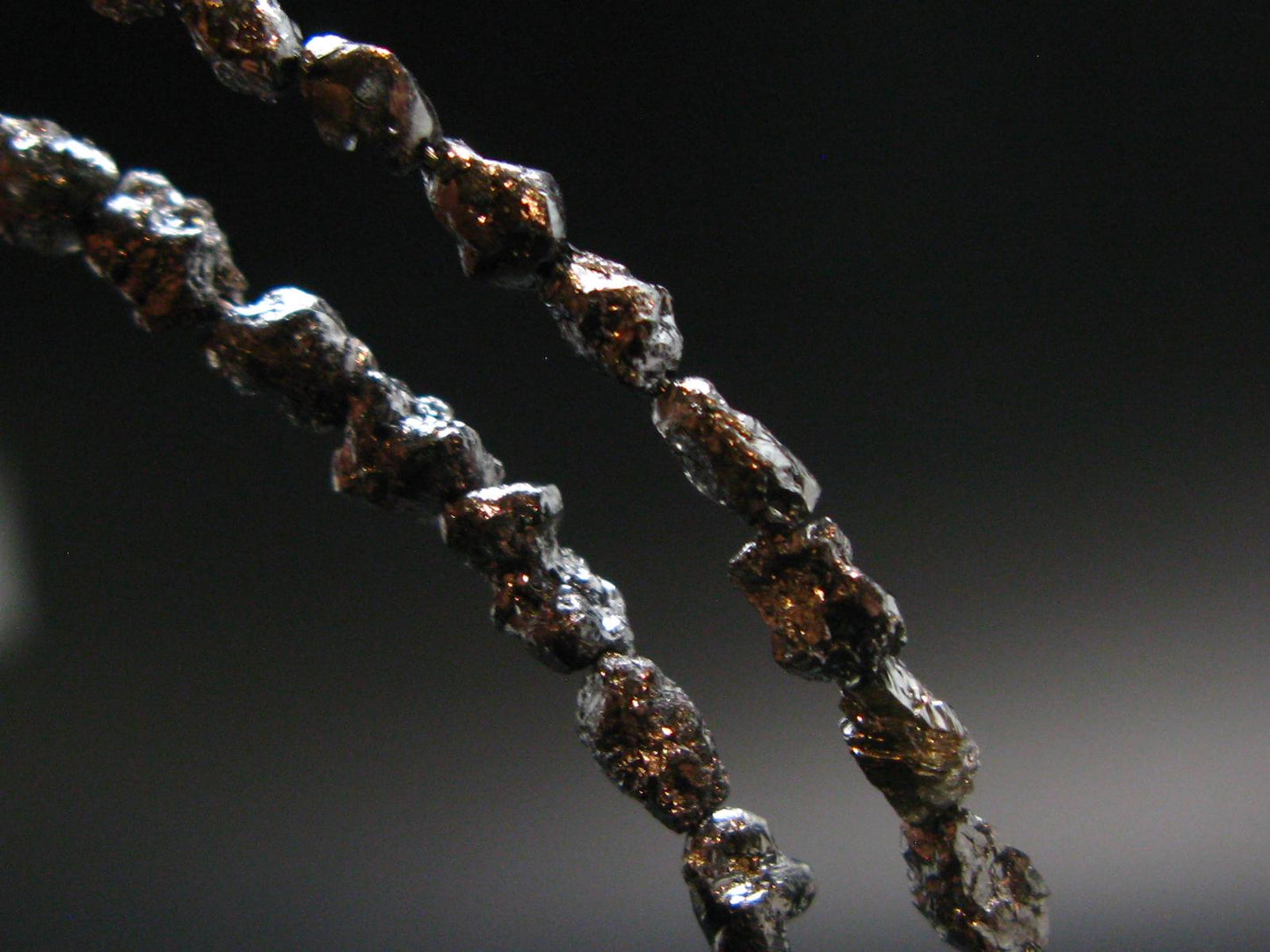 Raw Black Diamond Genuine Necklace - 7.11 Grams - 18 Inches - 5 mm Crystal Beads