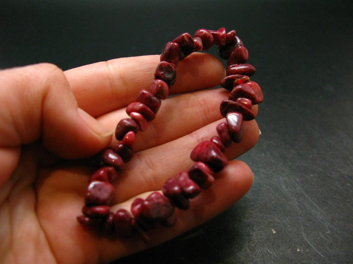 Thulite Genuine Bracelet ~ 7 Inches ~ 9mm Tumbled Beads