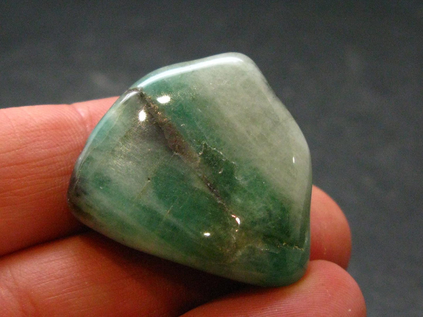 Natural Emerald Tumbled Stone from Brazil - 1.1" - 10.81 Grams
