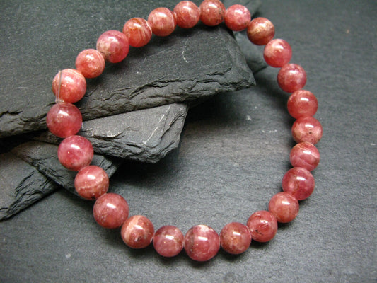 Rhodochrosite Genuine Bracelet ~ 7 Inches ~ 8mm Round Beads