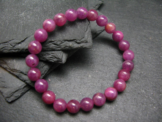 AAA Grade Ruby Genuine Bracelet ~ 7 Inches ~ 8mm Round Beads