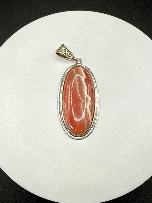 Natural Rhodochrosite Pendant in Sterling Silver | Pink Necklace | Jewelry Gift