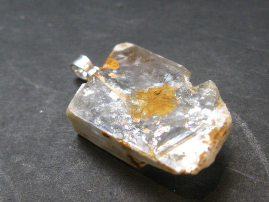 Barite Crystal Silver Pendant From USA - 1.3" - 7.89 Grams