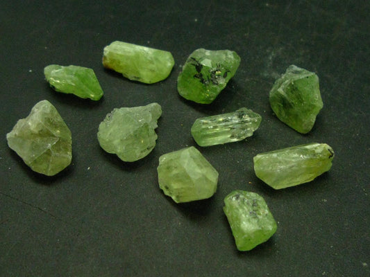 Lot of 10 Very Nice Diopside Crystals from Tanzania - 60 Carats