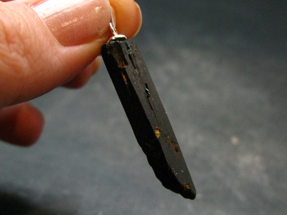 Aegirine Crystal Silver Pendant From Malawi - 1.5" - 3.63 Grams