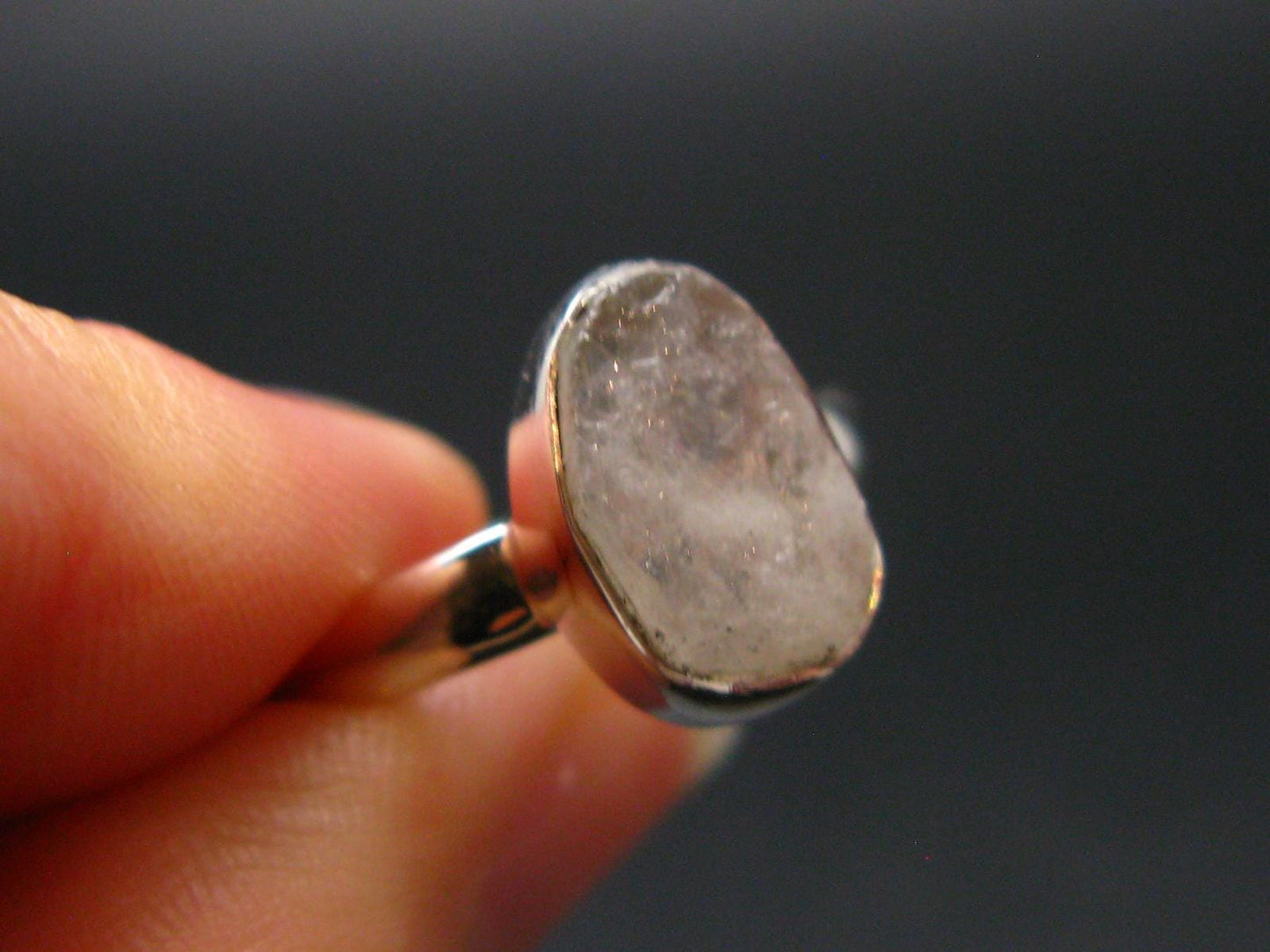 Natrolite Silver Ring From Russia - 1.96 Grams - Size 7