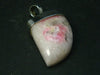Rare Pink Tugtupite Sterling Silver Pendant From Greenland - 1.5" - 9.3 Grams