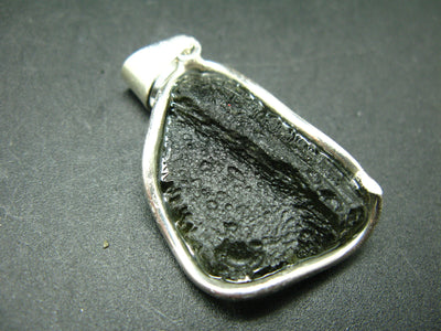 Moldavite Tektite Silver Pendant from Czech Republic - 2.1" - 13.2 Grams