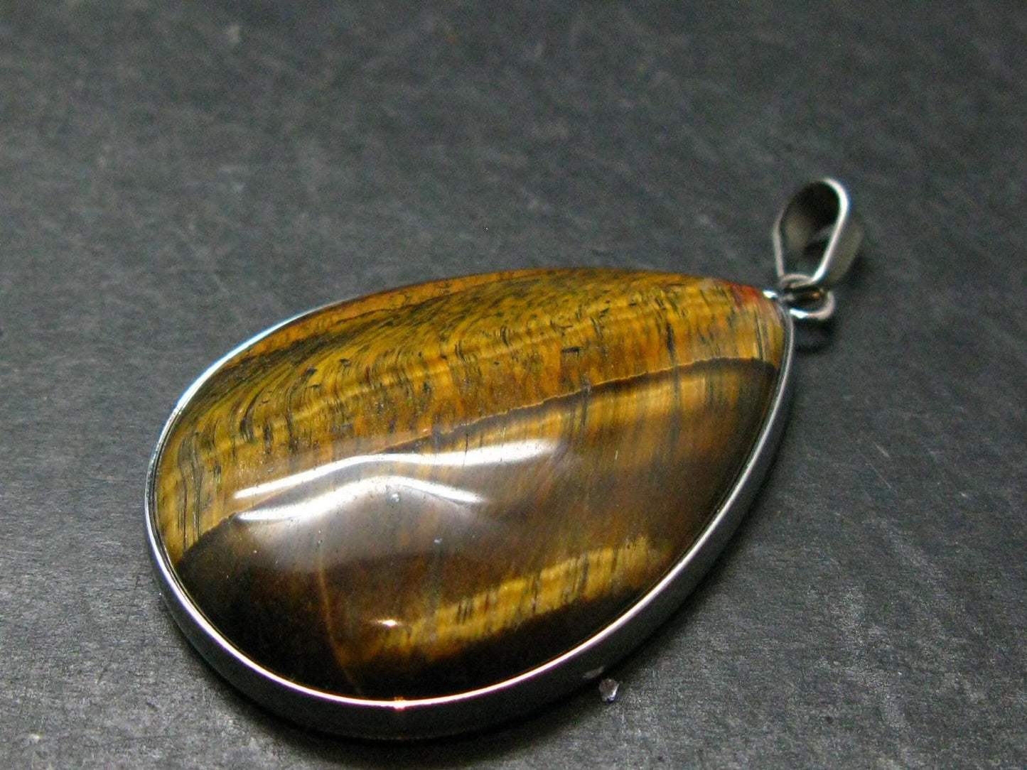 Tiger Eye Silver Plated Pendant - 2.0"