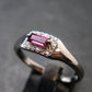 Gem Faceted Purplish Red Garnet Rhodolite Silver Ring With Earrings from Zimbabwe - Size 8 - 6.20 Grams