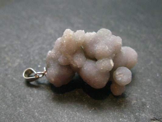 Purple Grape Agate Cluster Silver Pendant From Indonesia - 1.3"