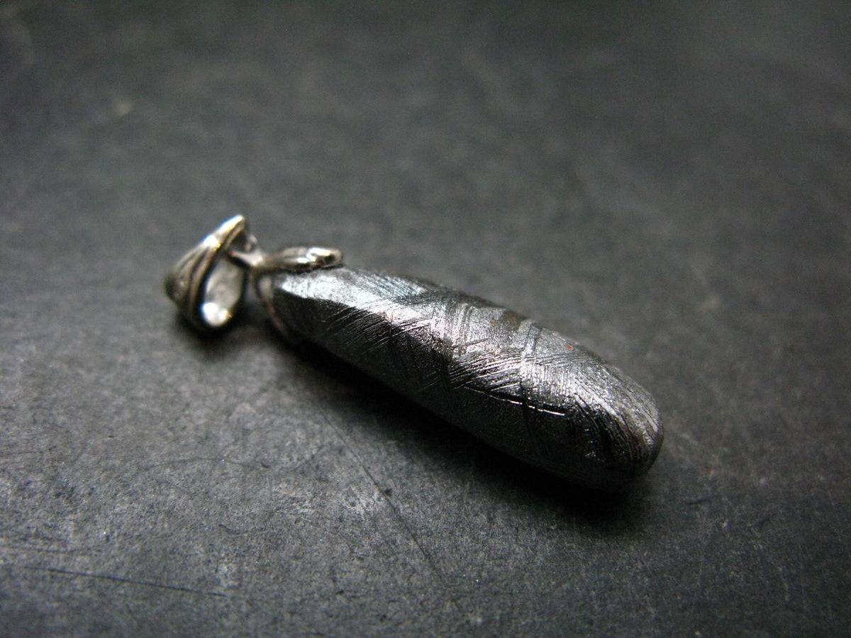 Muonionalusta Meteorite Silver Pendant from Sweden - 1.3" - 5.96 Grams