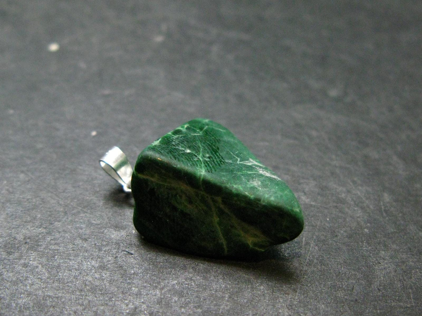 Extremely Rare Natural Maw Sit Sit Crystal Silver Pendant from Myanmar - 1.0" - 4.72 Grams