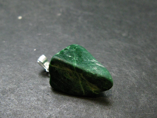 Extremely Rare Natural Maw Sit Sit Crystal Silver Pendant from Myanmar - 1.0" - 4.72 Grams
