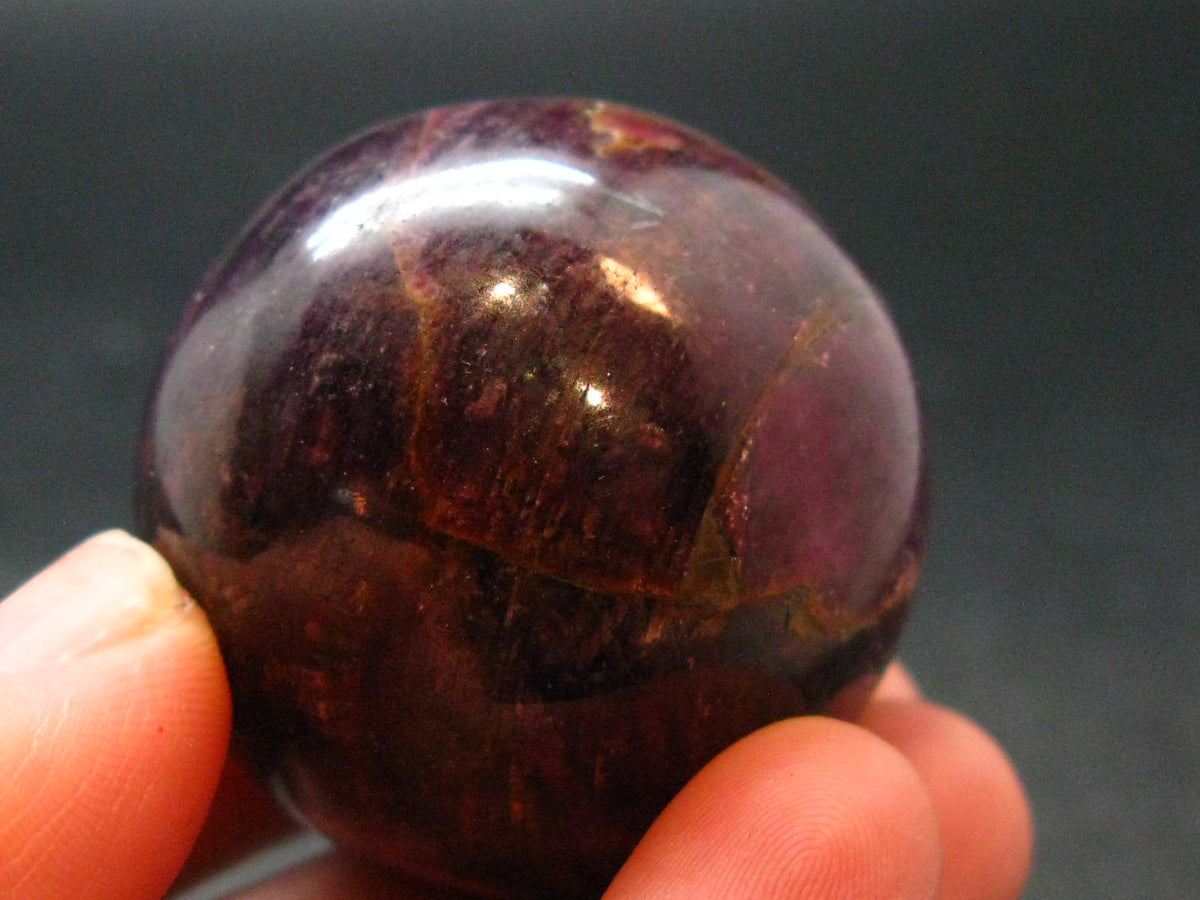 Genuine Ruby Corundum Sphere from India - 1.5" - 106.66 Grams