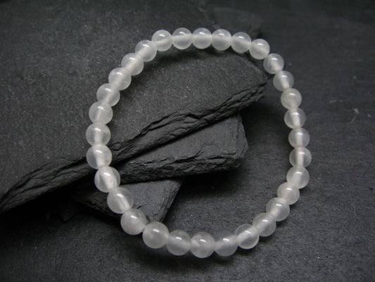 White Calcite Genuine Bracelet ~ 7 Inches ~ 6mm Round Beads