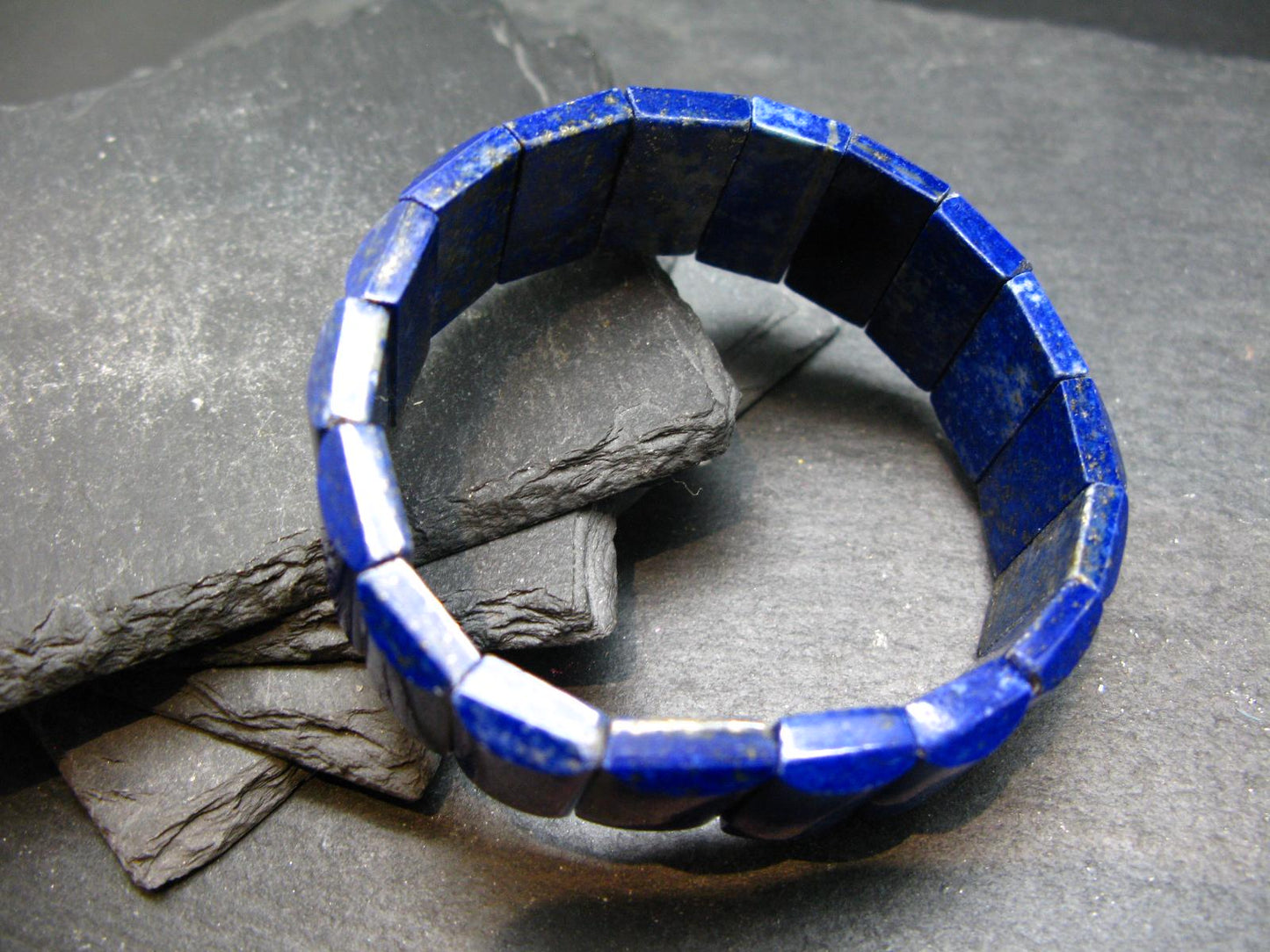 Lapis Lazuli Lazurite Genuine Bracelet ~ 7 Inches ~ 22mm Oval Beads