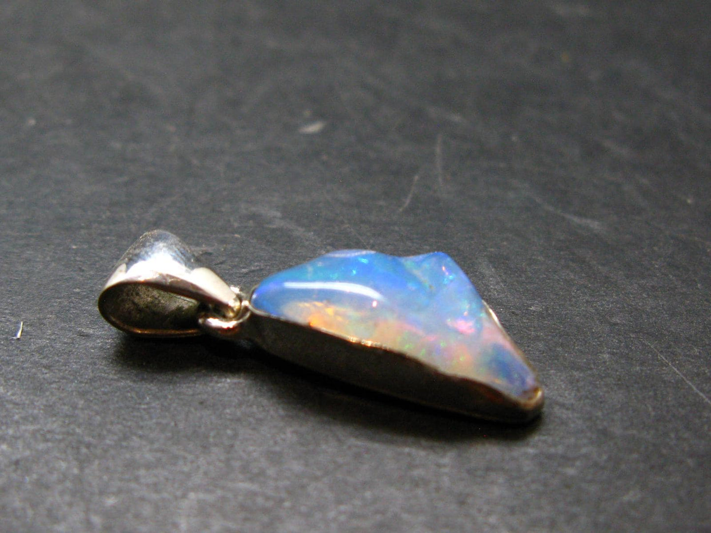 Opal Sterling Silver Pendant From Ethiopia - 1.0" - 1.99 Grams