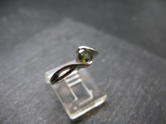 Moldavite Sterling Silver Ring From Czech Republic - Size 5 - 2.39 Grams