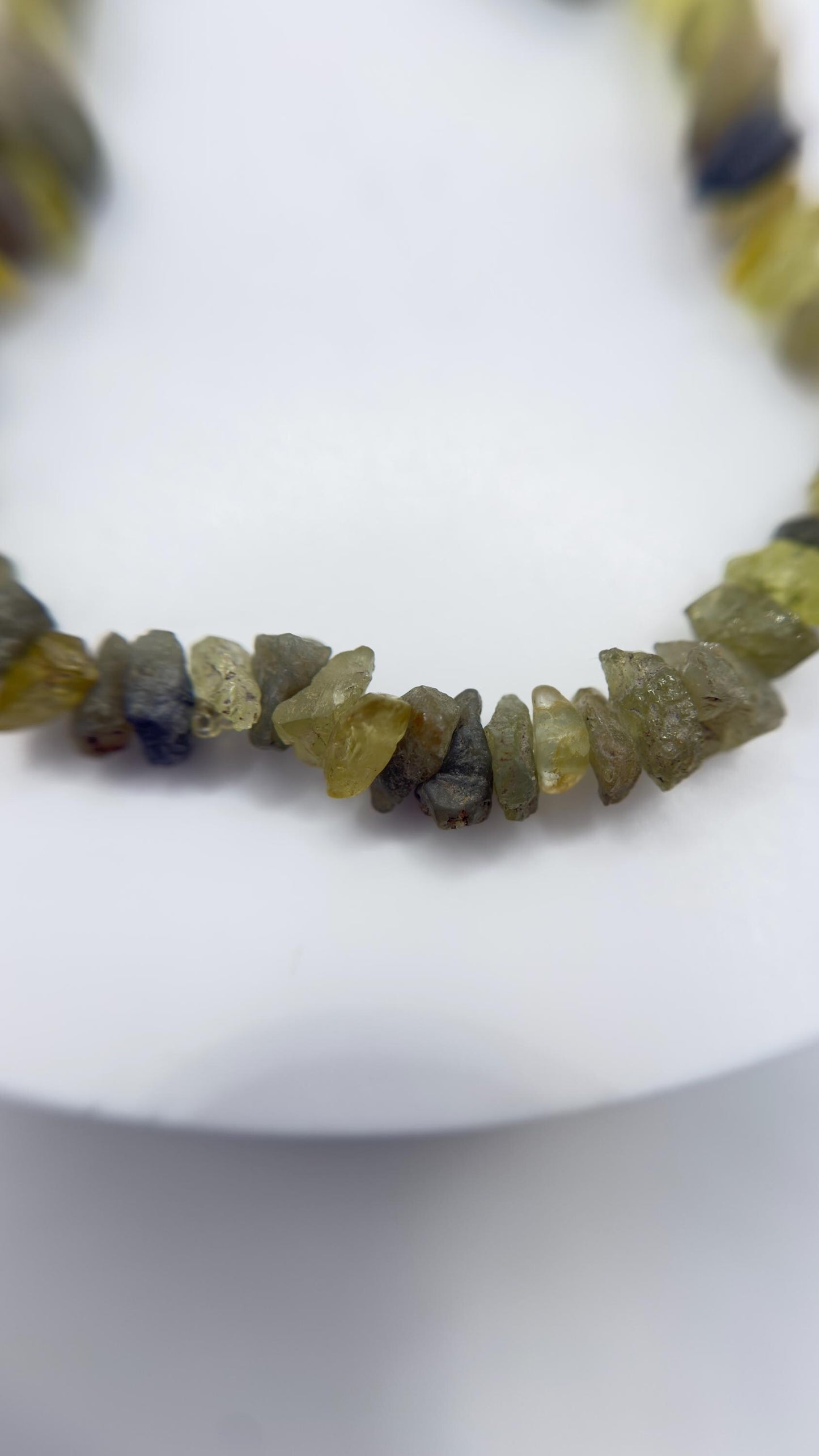 Natural Chrysoberyl Chip Bracelet, Raw Crystal Gemstone Stretch Jewelry
