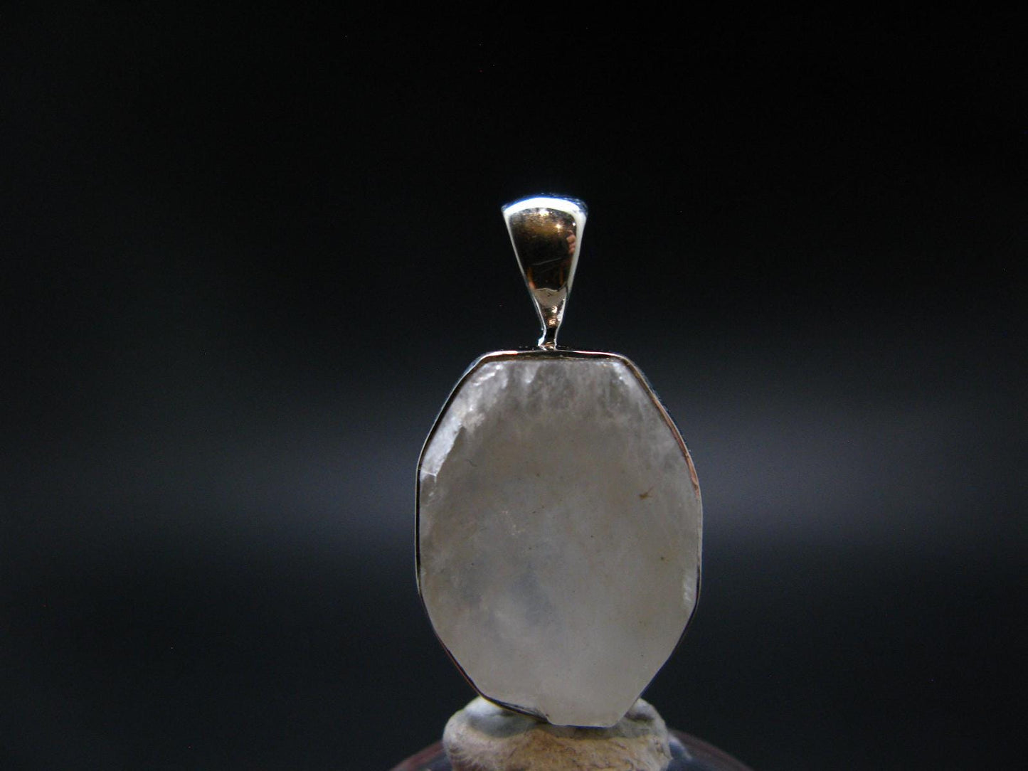 Very Rare White Cryolite 925 Silver Pendant from Greenland - 1.0" - 3.42 Grams