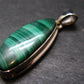 Genuine Vivid Vibrant Green Malachite Sterling Silver Pendant From Congo - 1.5" - 7.06 Grams
