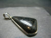 Very Rare Sterling Silver Nuumite Nuummite Pendant From Greenland - 1.9" - 10.44 Grams