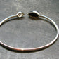 Black Tourmaline And Herkimer Diamond Silver Twister Bracelet - Size Adjustable - 5.0 Grams