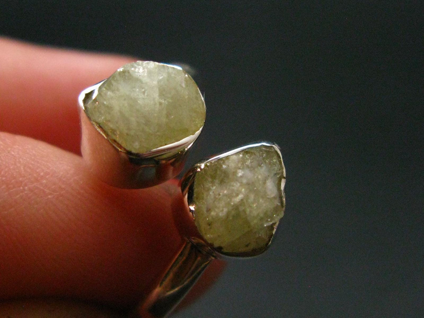 Rhodizite Rhodozite Silver Ring From Madagascar - Adjustable size - 2.85 Grams