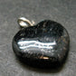 Silver Nuumite Nuummite Heart Pendant From Greenland - 1.1" - 4.57 Grams