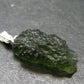 Moldavite Tektite Silver Pendant from Czech Republic - 1.1" - 1.66 Grams
