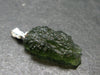 Moldavite Tektite Silver Pendant from Czech Republic - 1.1" - 1.66 Grams