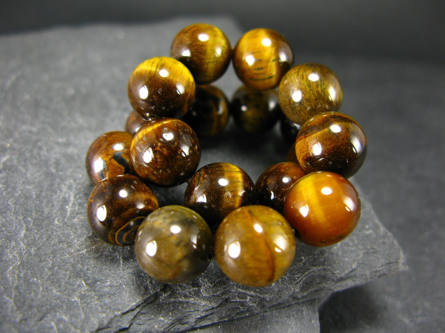 Tiger Eye Genuine Bracelet ~ 7 Inches ~ 10mm Round Beads