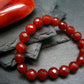 Carnelian Genuine Bracelet ~ 7 Inches ~ 10mm Facetted Beads