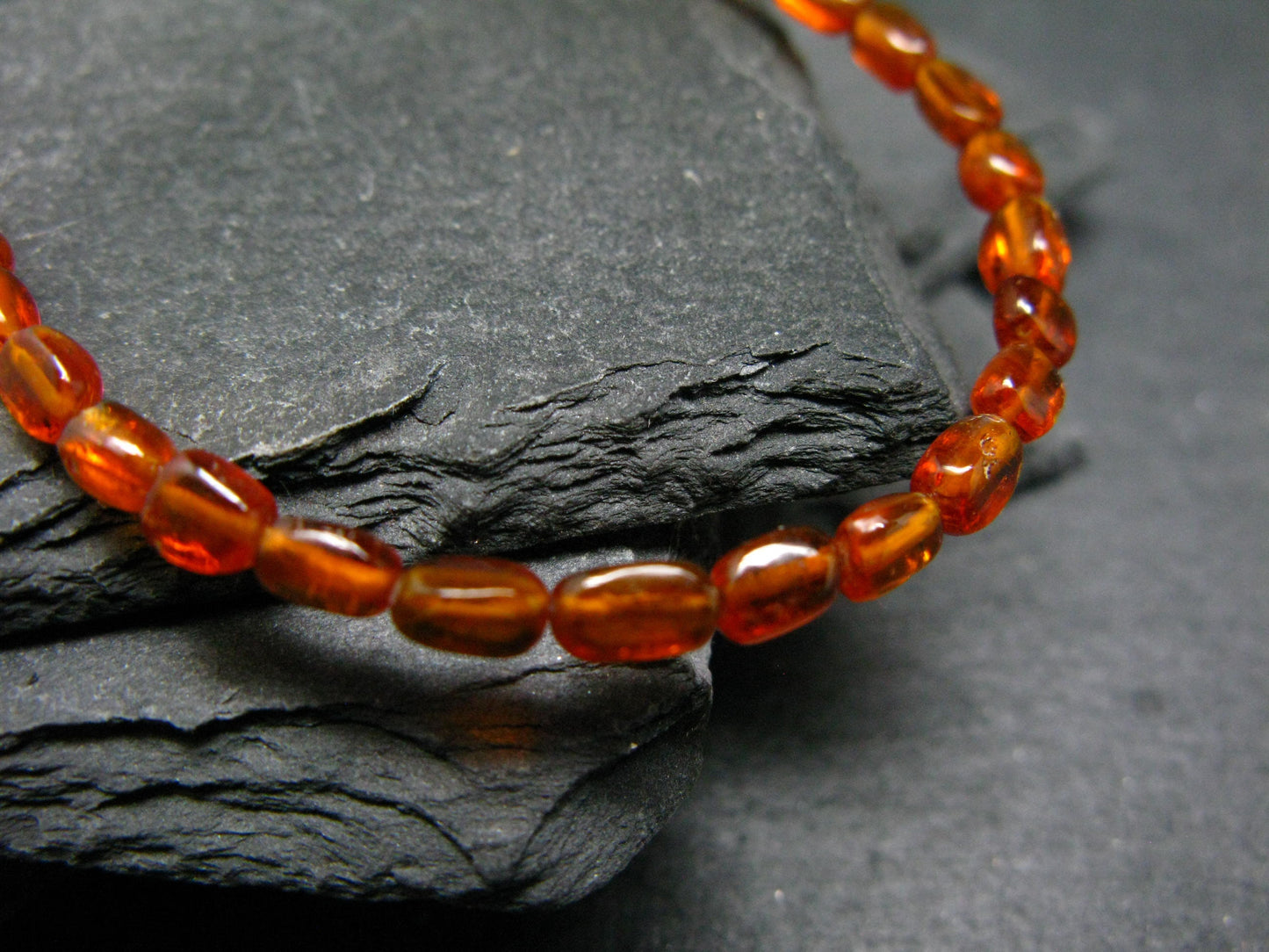 Orange Kyanite Genuine Bracelet ~ 7 Inches ~ 4mm Tumbled Beads