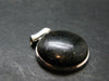 Very Rare Sterling Silver Nuumite Nuummite Pendant From Greenland - 1.3" - 11.24 Grams