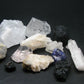 Synergy 12 Set Phenakite Moldavite Natrolite Petalite Danburite Tektite Scolecite Herderite Tanzanite Brookite 135.64 Gr