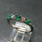 Emerald Faceted Silver Ring from Colombia - 2.29 Grams Total - Size 7