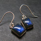 Blue Labradorite Silver Earrings From Madagascar - 3.21 Grams