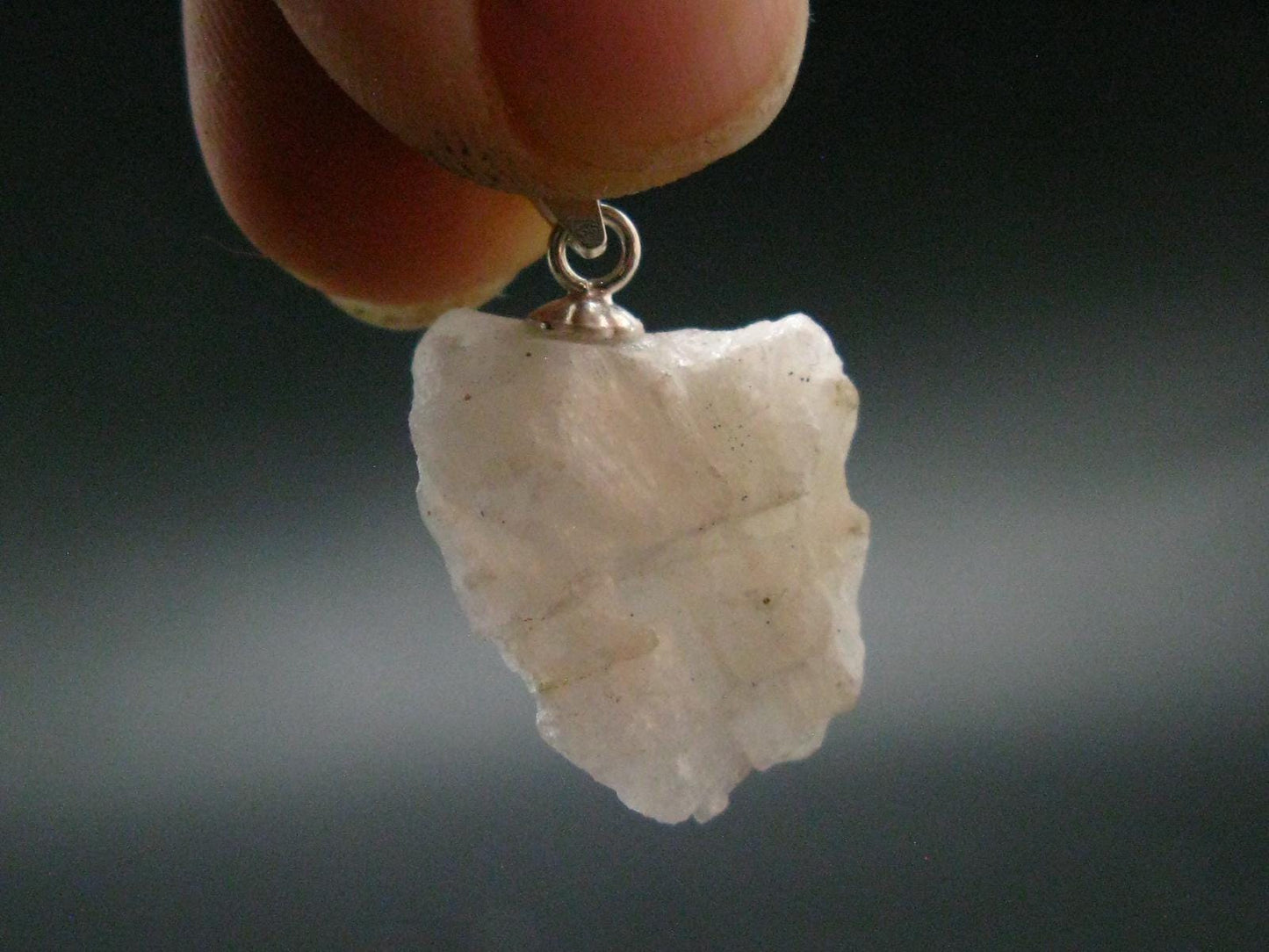 Very Rare White Cryolite 925 Silver Pendant from Greenland - 0.9" - 3.55 Grams